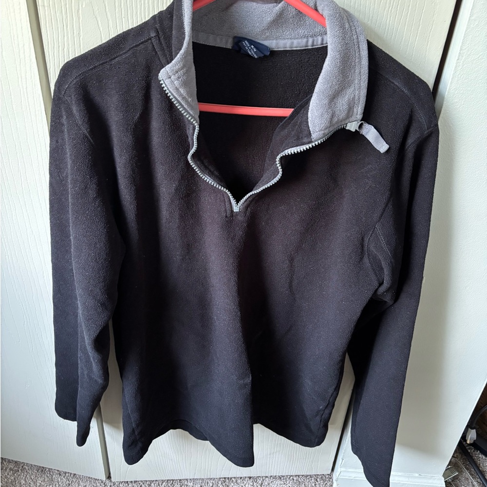 Champs Black and Gray Zip-Up Sweater